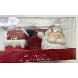 New North‎ Spruce Lane Christmas Santa Salt and Pepper Shakers
